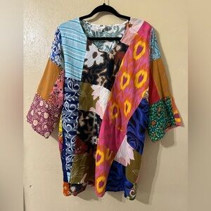 Ashley Taylor One Size Bohemian Art To Wear Tunic Top